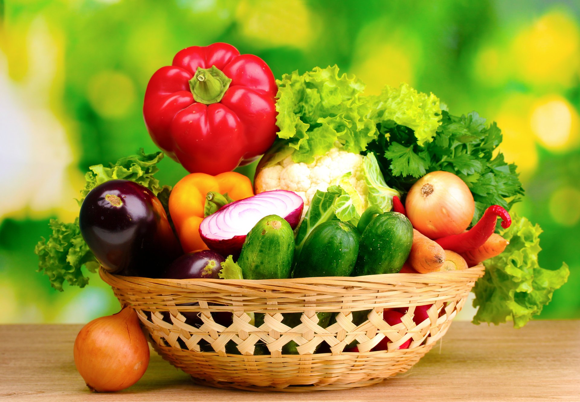 paprika salad bow eggplant cucumbers parsley vegetable