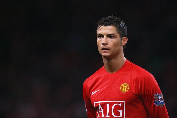 Footballer Cristiano Ronaldo is the star of the Manchester United club