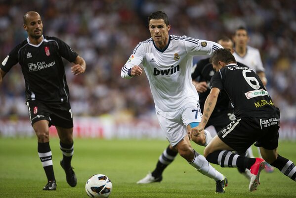 Players during a football match