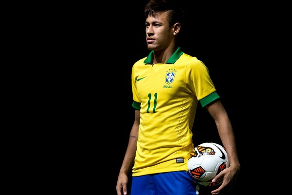 Calciatore brasiliano in uniforme Nike