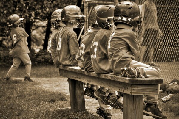 Ein Team von Jungs im Baseball