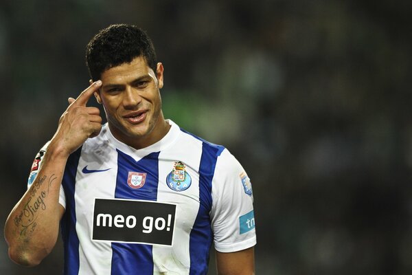 Football player on the field after the match