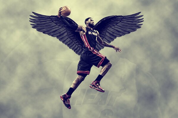 Las alas de un gran jugador de baloncesto