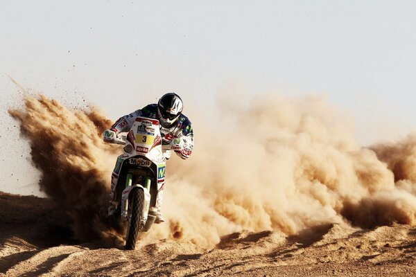 Motocross on the sands of the Sahara desert