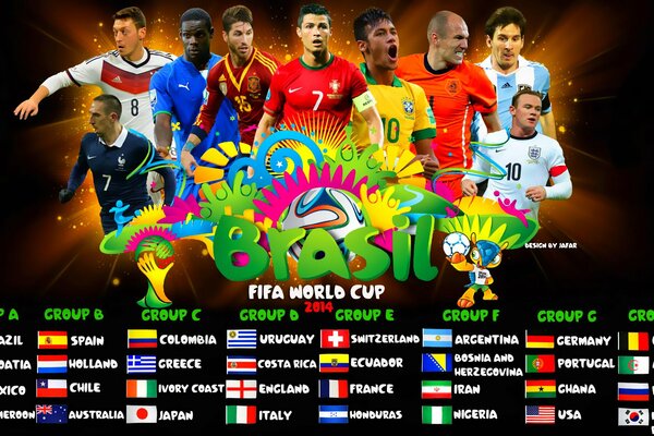 Emblème de la coupe du monde de football au Brésil 2014