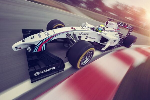 Formula racing car in motion