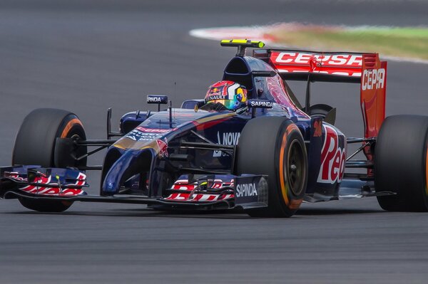 Kvyat in his car close-up on F1