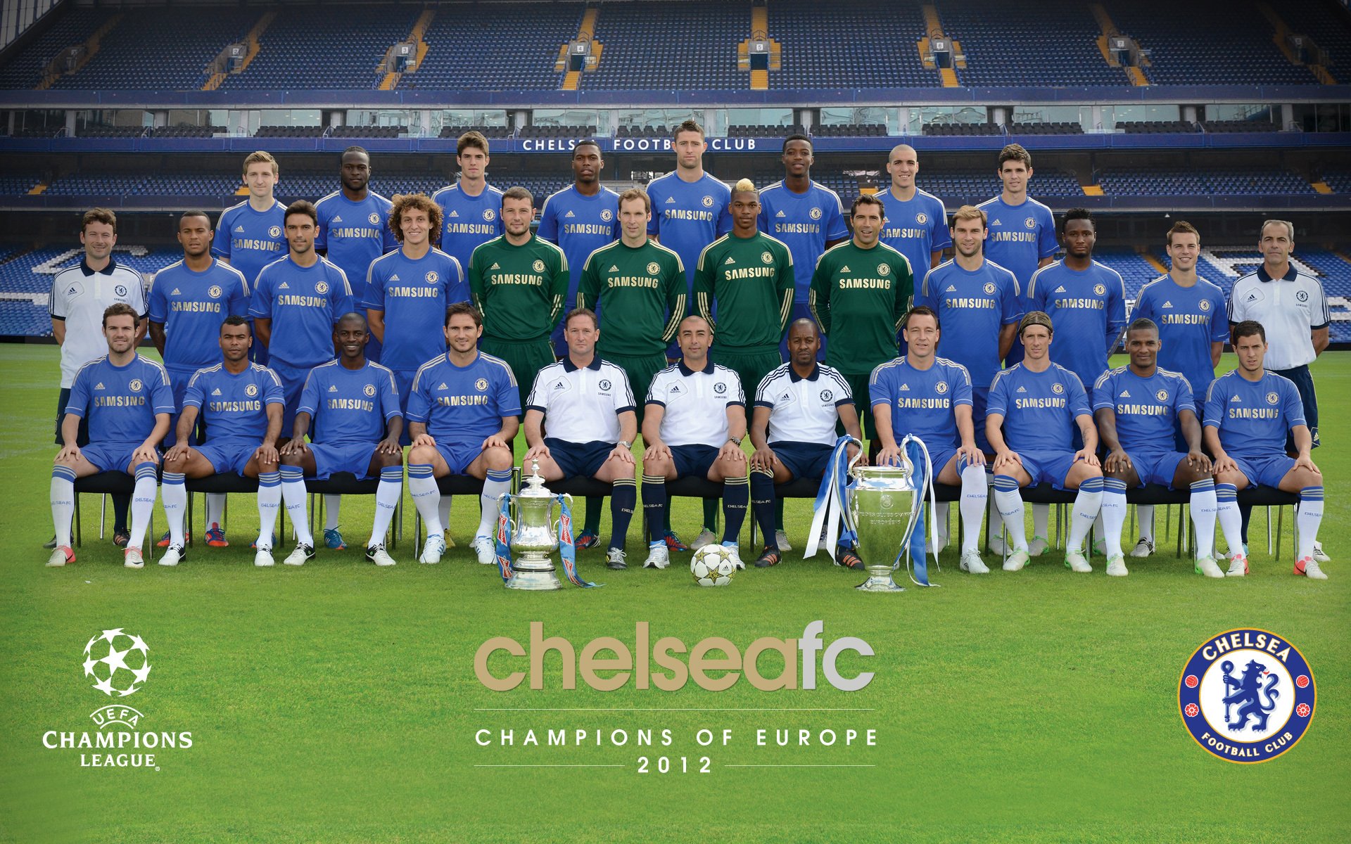 chelsea club squadra giocatori allenatore squadra 2012/2013 calcio stadio stanford bridge prato fa cup champions league cup palla