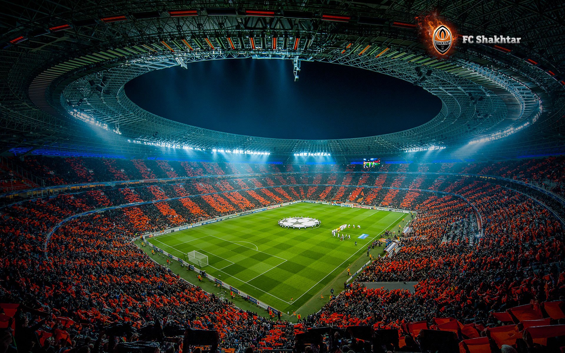 shakhtar fc donetsk bayer lch perfomance campo stadio ucraina arancione gioco sport