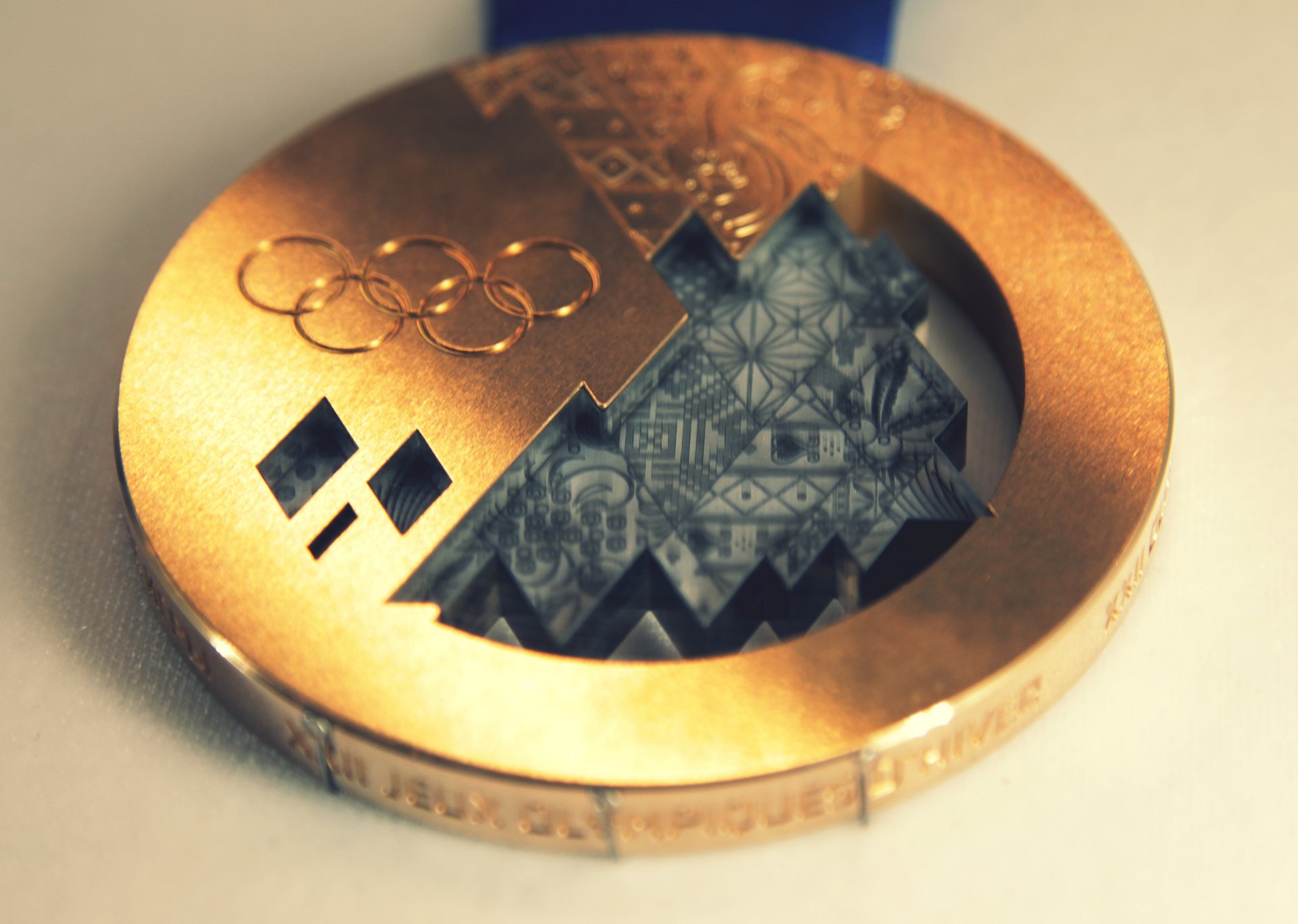 macro medalla medalla de oro juegos olímpicos sochi 2014 oro