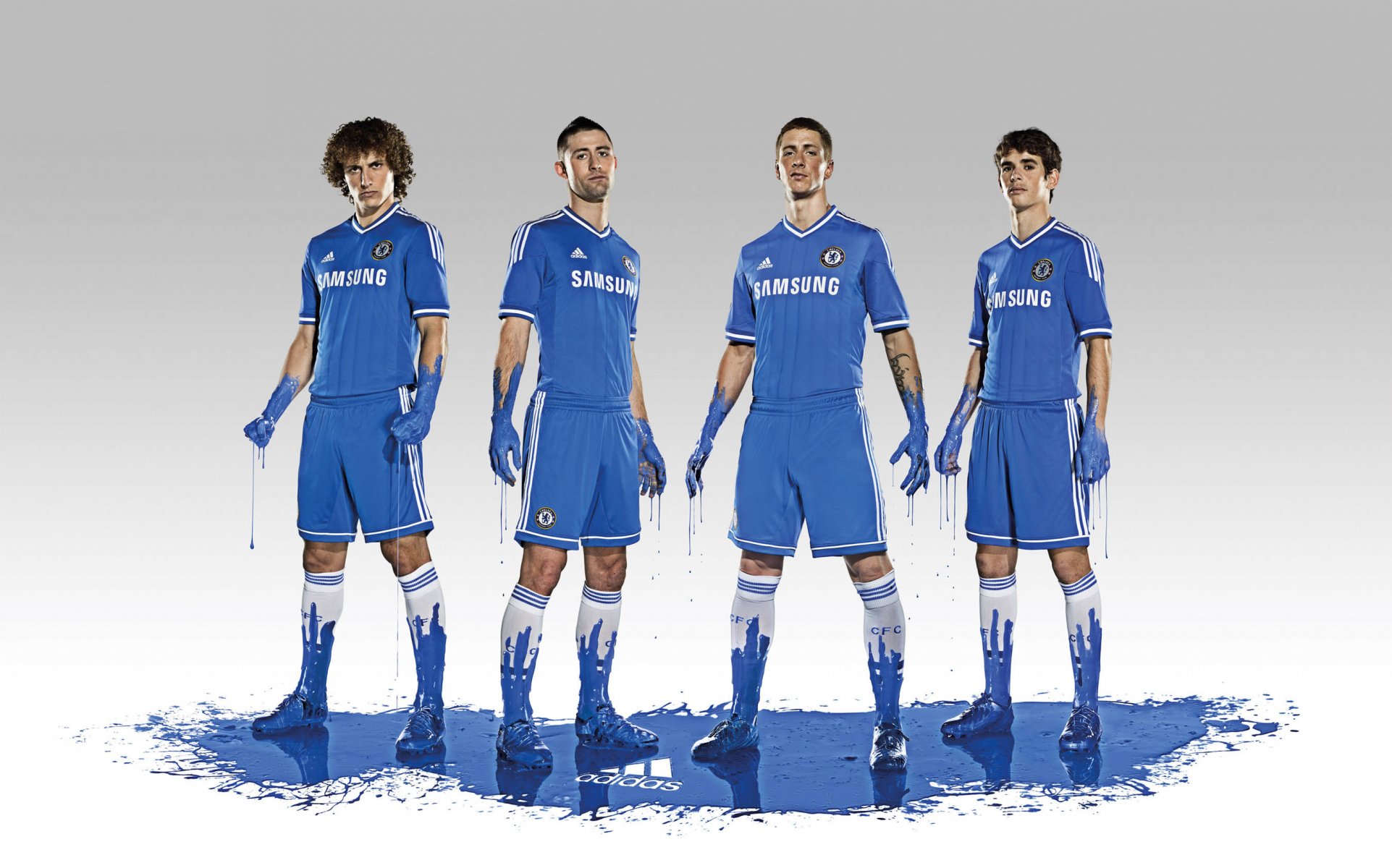 präsentation form verein chelsea david luiz david luiz moreira marinho gary cahill gary james cahill fernando torres fernando josé torres sanz oscar oscar dos santos emboaba júnior adidas adidas sport fußball