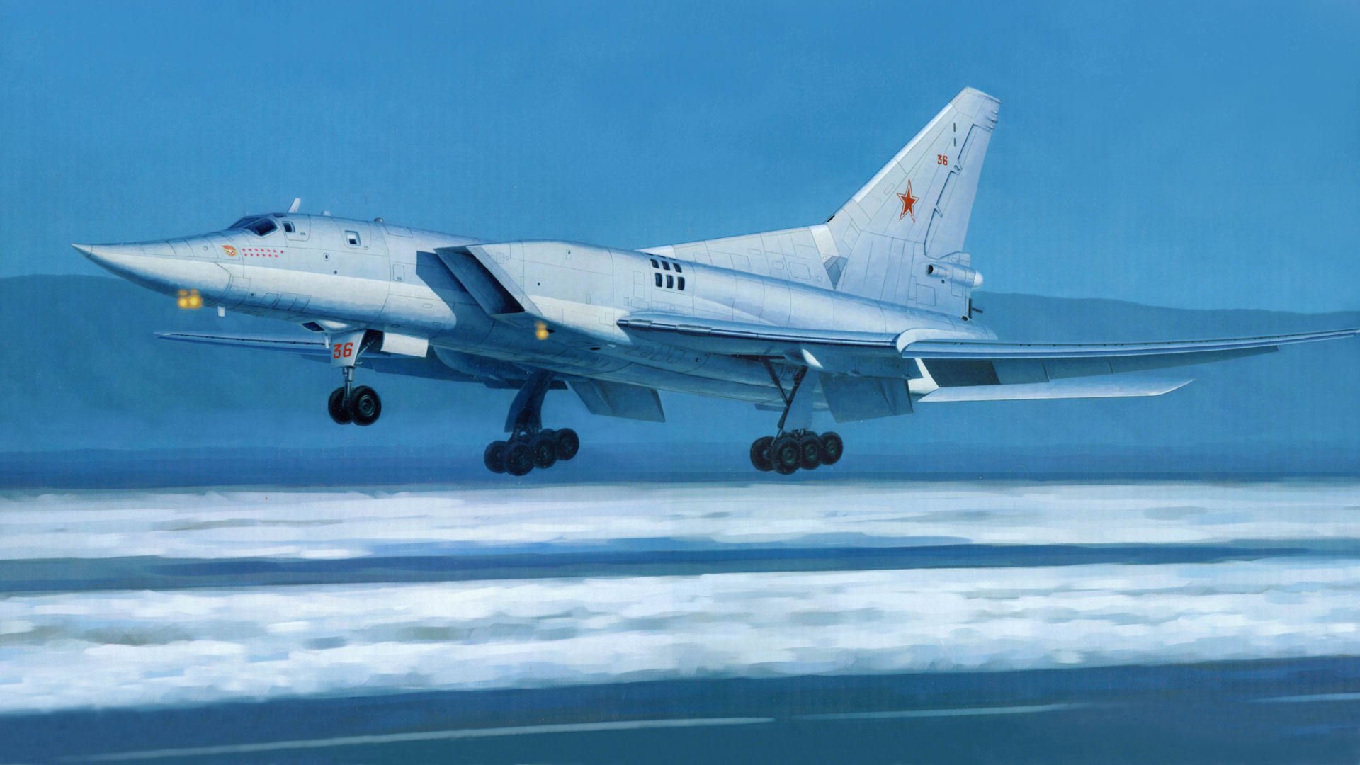 backfire tu-22m3 nieve raya bombardero aeródromo