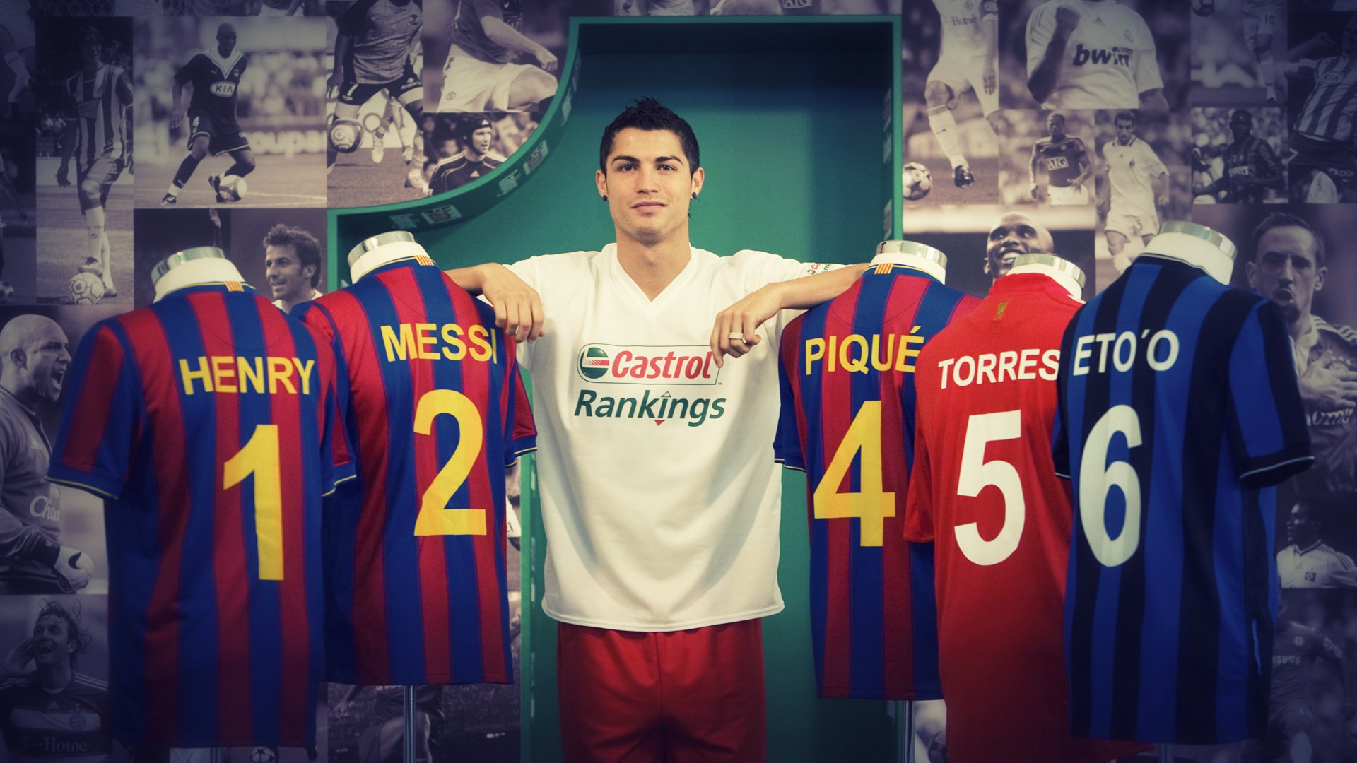 ronaldo messi eto o henry pique torres castrol