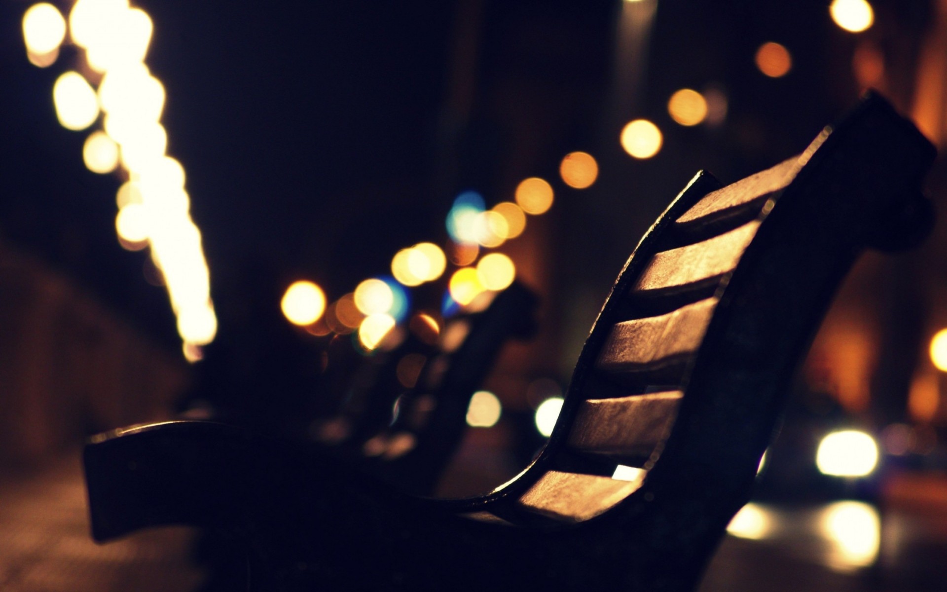 bokeh panchine notte