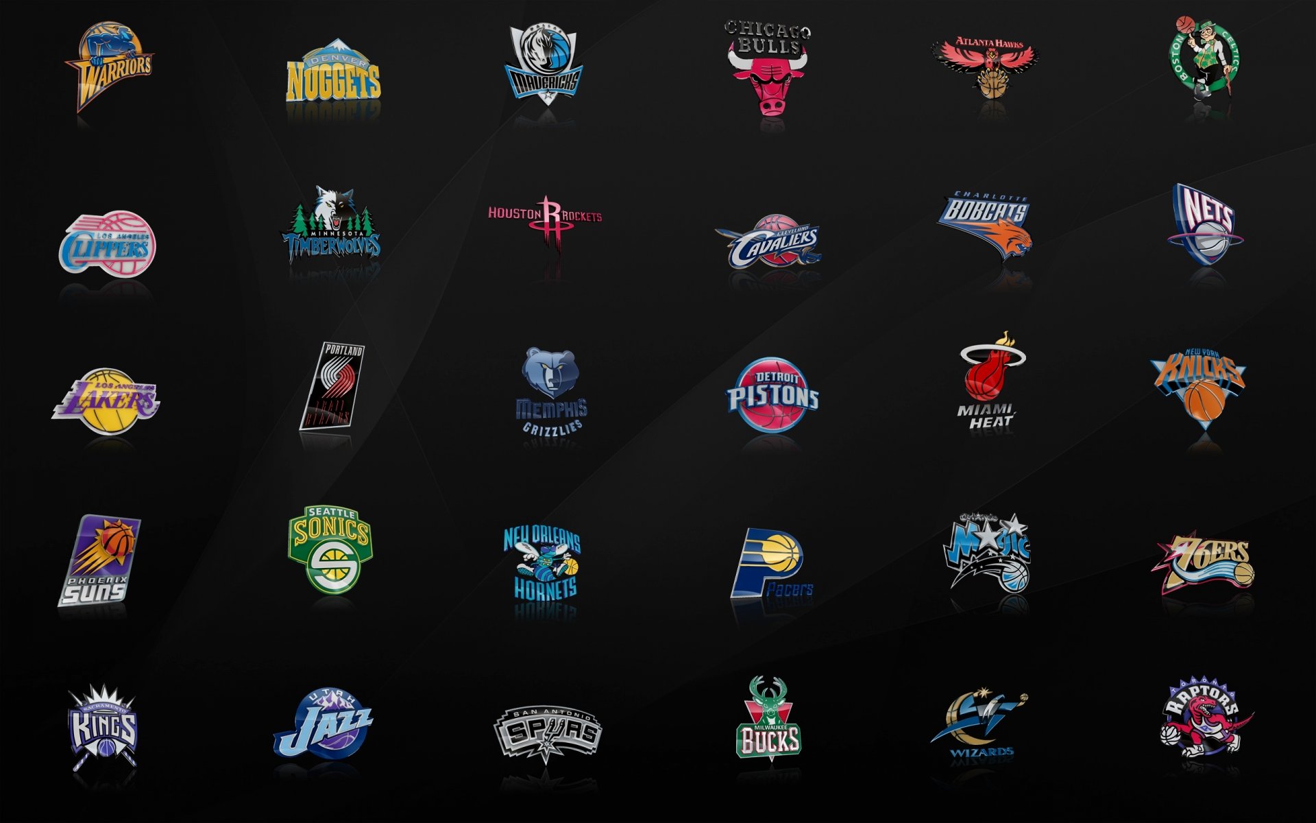 golden State Warriors Nuggets Mavericks bulls Celtics clippers wolves lumber Cavaliers Bobcats nets lakers trailblazers grizzlies Pistons Knicks Suns Supersonics pacers magic seventy sixers jazz spurs dollar