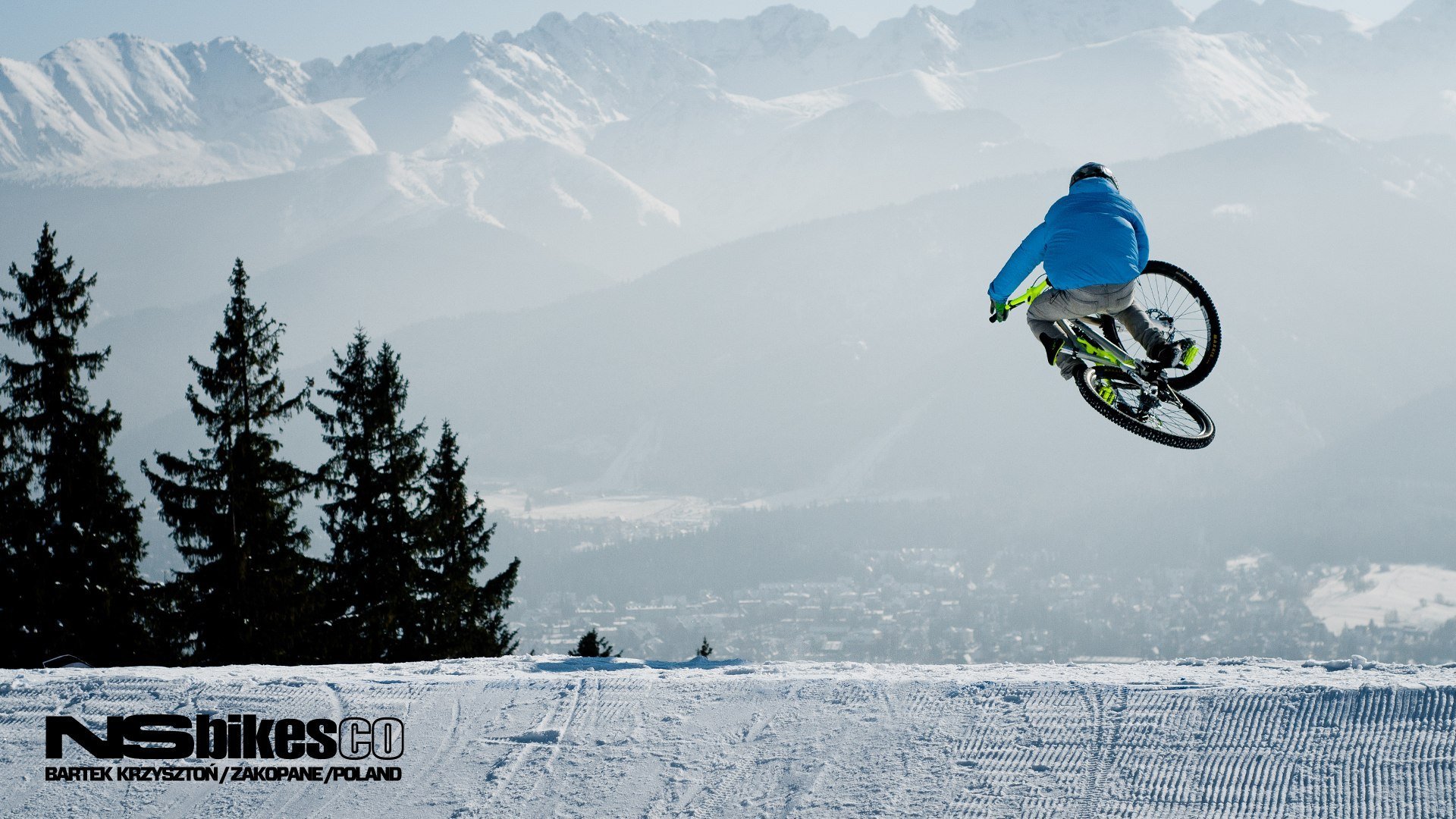 mtb bicicleta freeride montaña invierno nieve invierno.snow