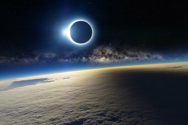 Lunar eclipse view from the clouds