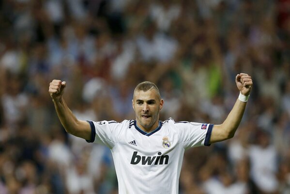 Gwiazda piłki nożnej Karim Benzema-gracz Realu Madryt