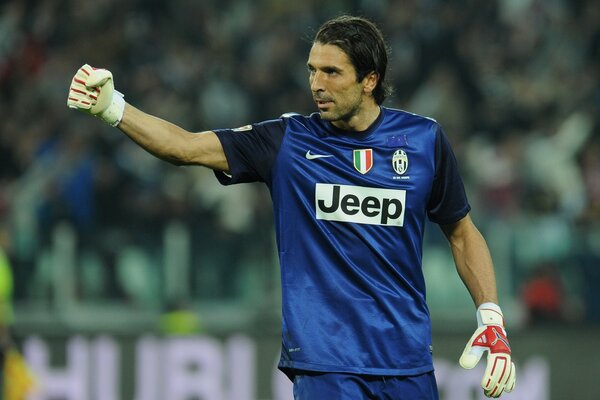 Juventus football player, in nike uniform
