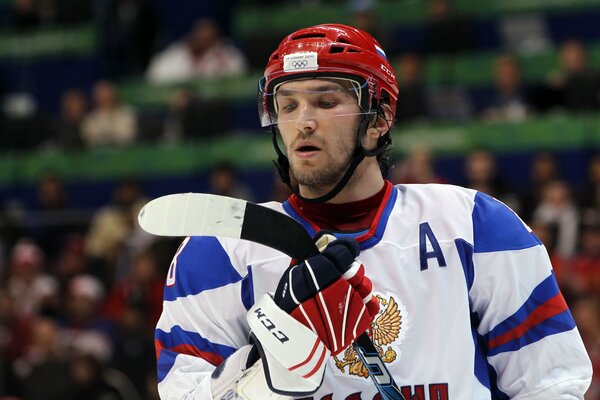 Alexander Ovechkin close-up on ice