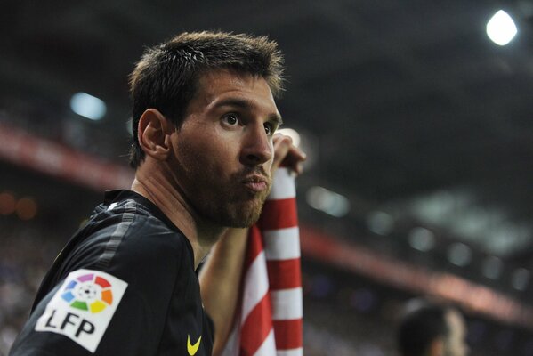 Barcelona footballer Lionel Messi at the match