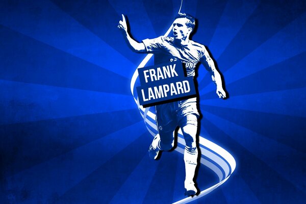 Drawing by Frank Lampard in blue tones
