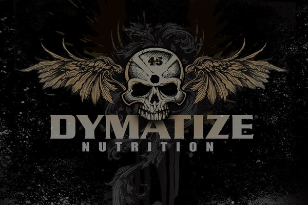 Logotipo de dymatize en el Forio del cráneo