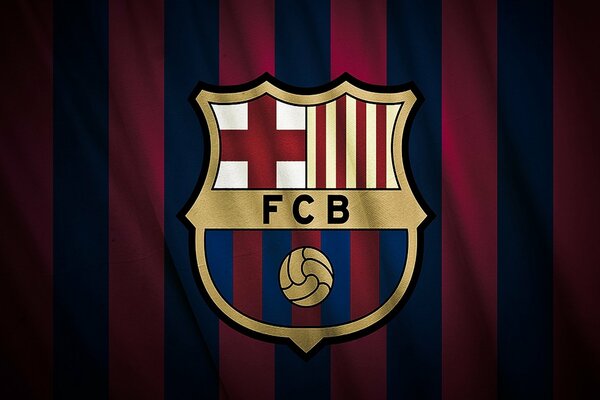 Emblem des FC Barcelona auf blauem Granatapfelhintergrund