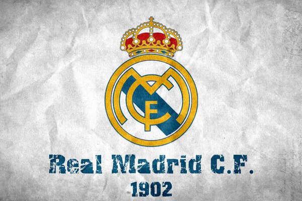 The emblem of the Madrid football team conveying the spirit of victory