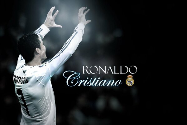 Ronaldo on a black background