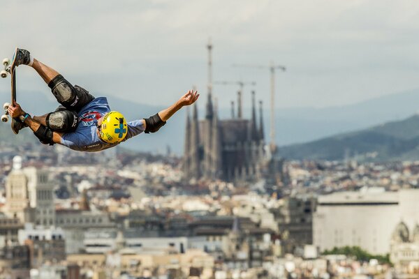 Saut et sport fond urbain