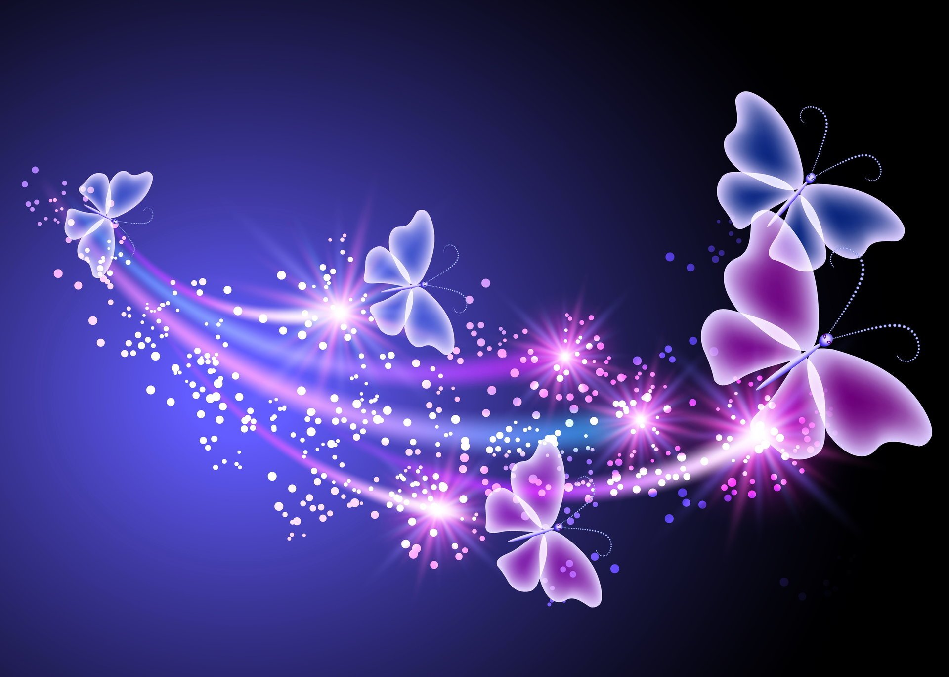 abstract neon butterflies sparkle neon glow blue schmetterlinge pink