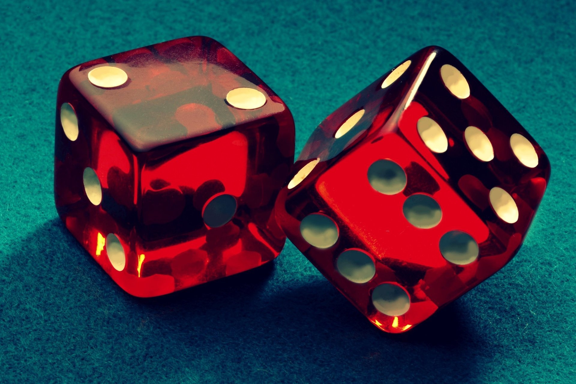 the dice cube point different red background