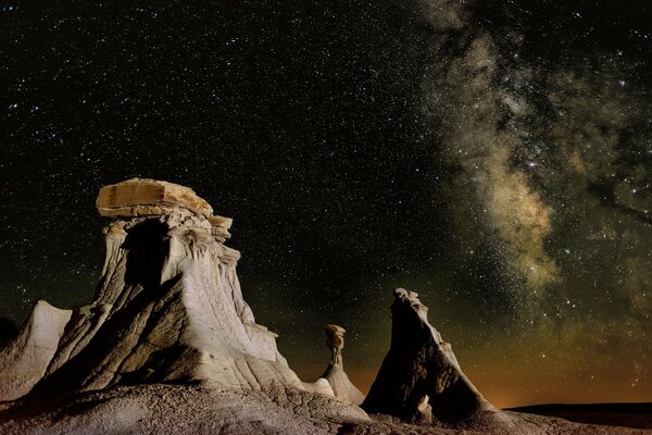 Night landscape in the desert