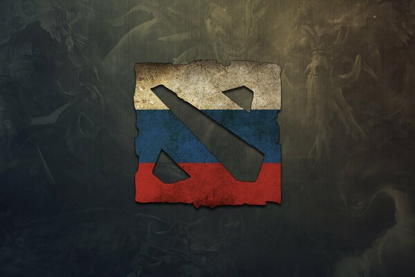 Dota 2 logo in the form of the Russian flag