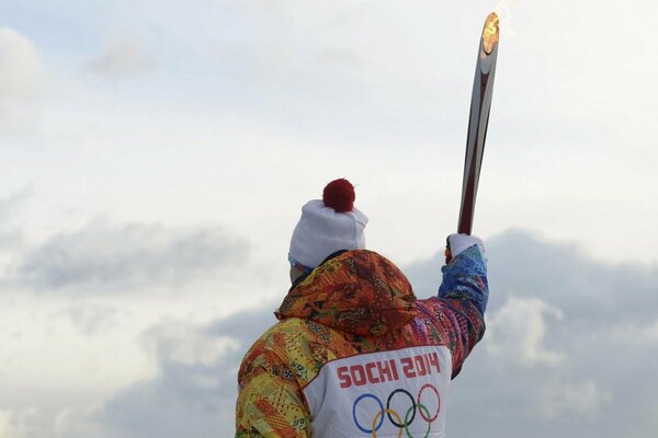 Antorcha en los juegos Olímpicos de Sochi 2014