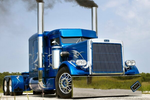 Stylish American truck tractor Peterbilt 359