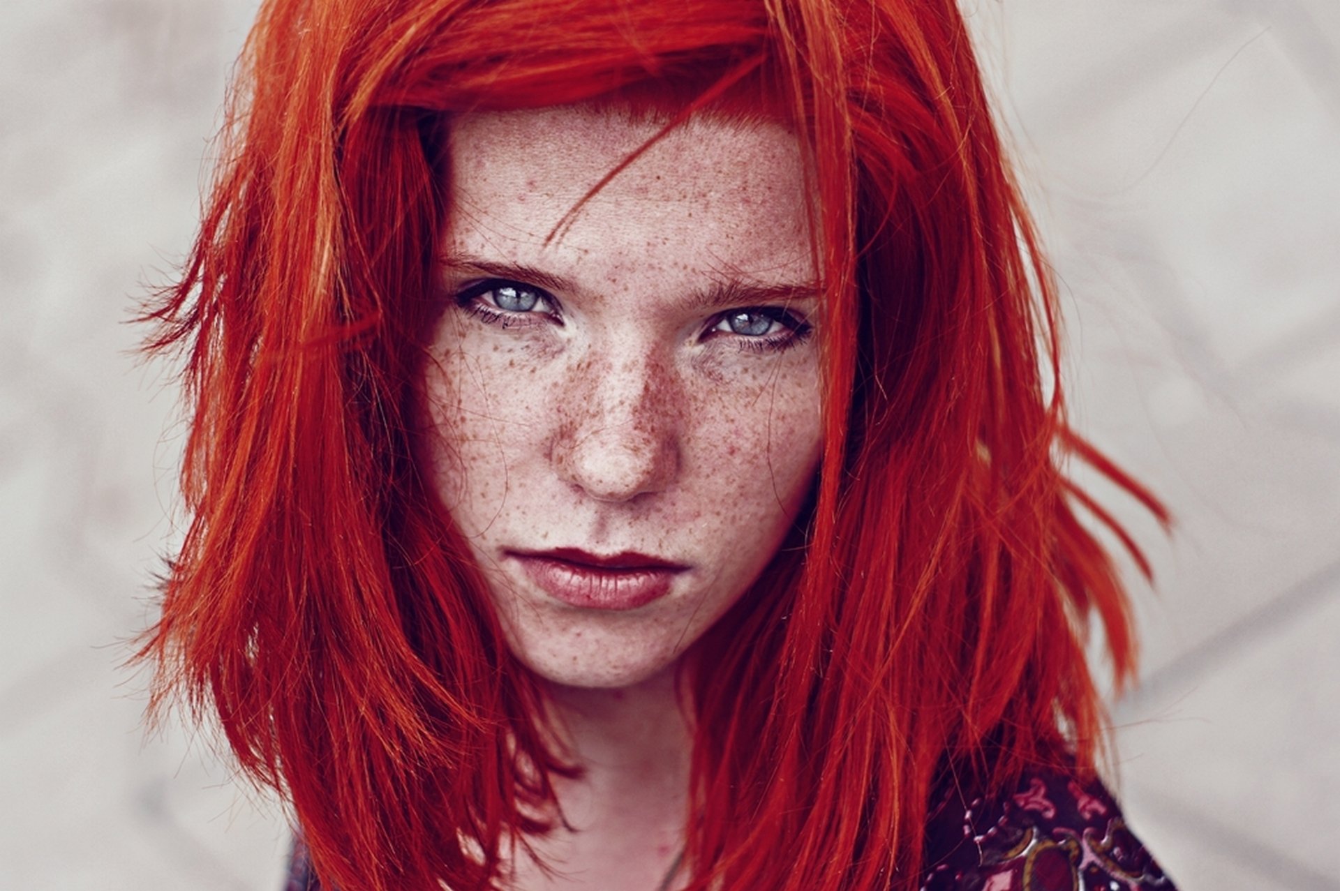 girl red face freckle