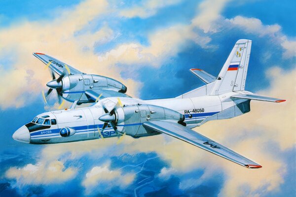 The AN-32B military transport aircraft transported hundreds of tons of cargo