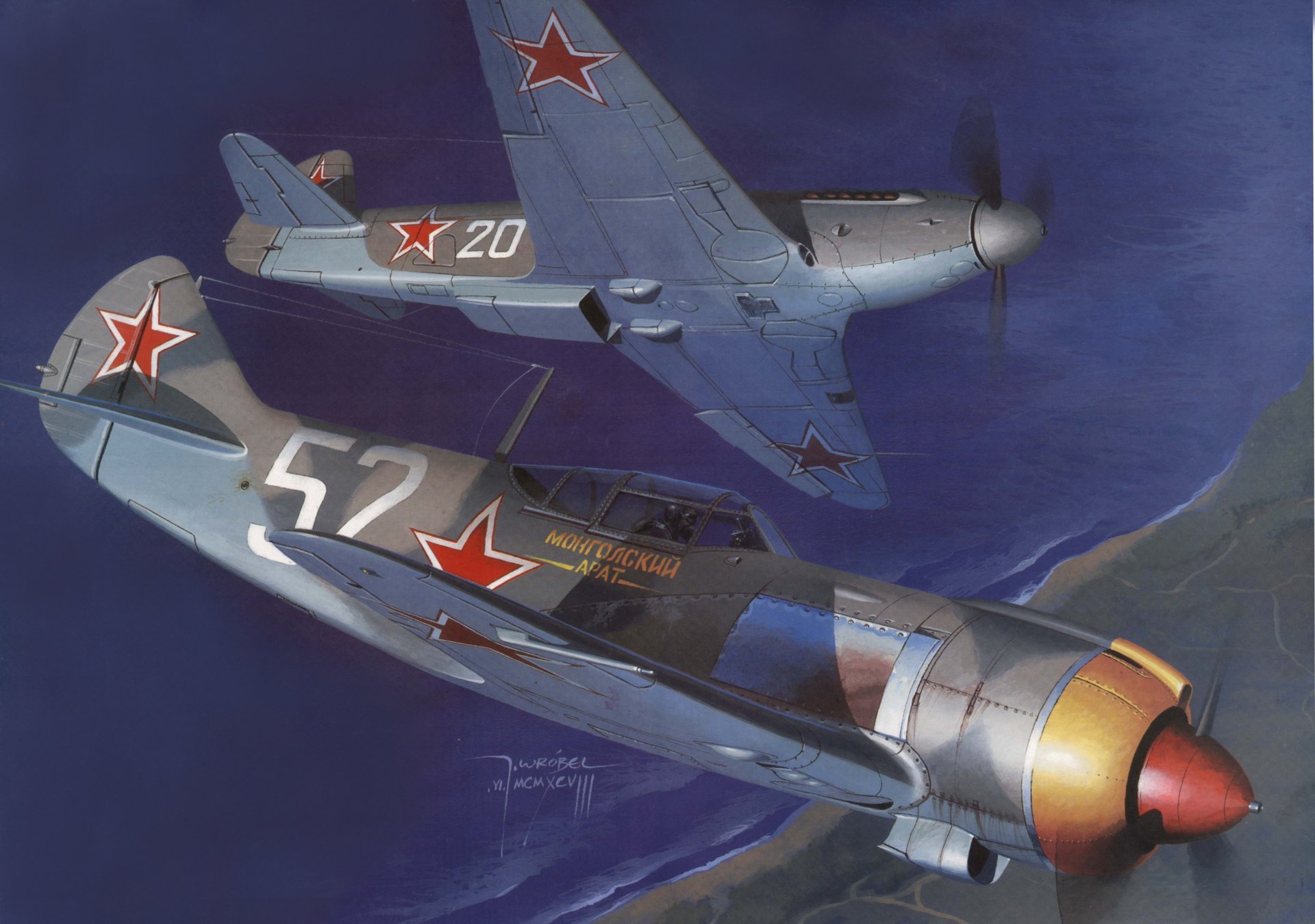 la-5fn soviétique yak-9p combattants art monomoteur