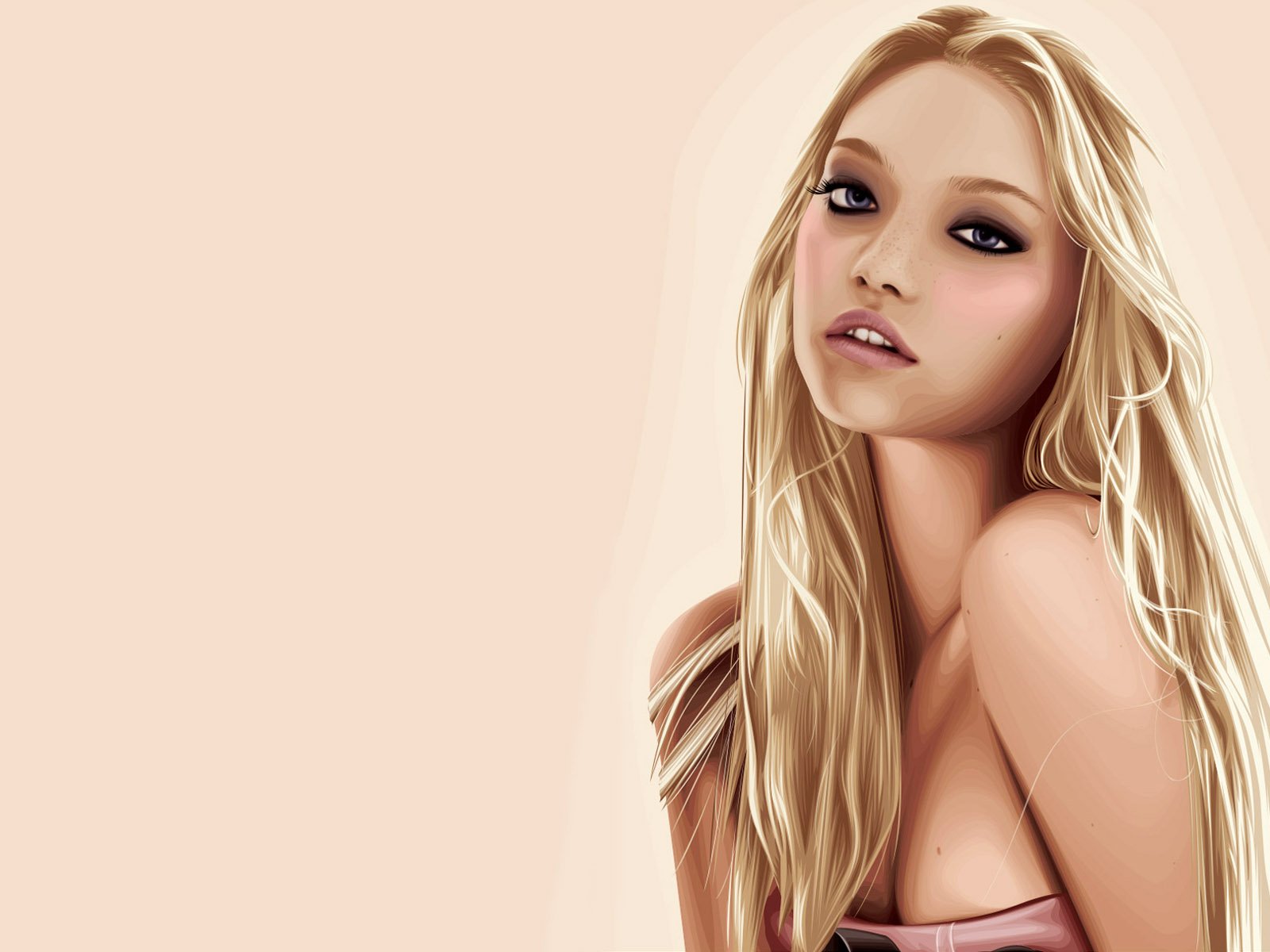 blonde pink vector