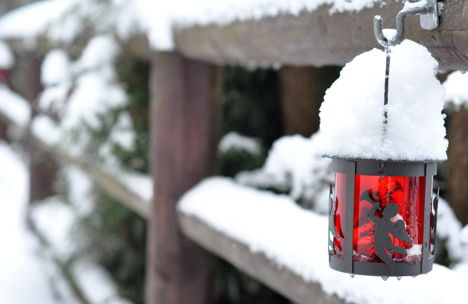 lanterna torcia recinzione vetro rosso recinzione neve