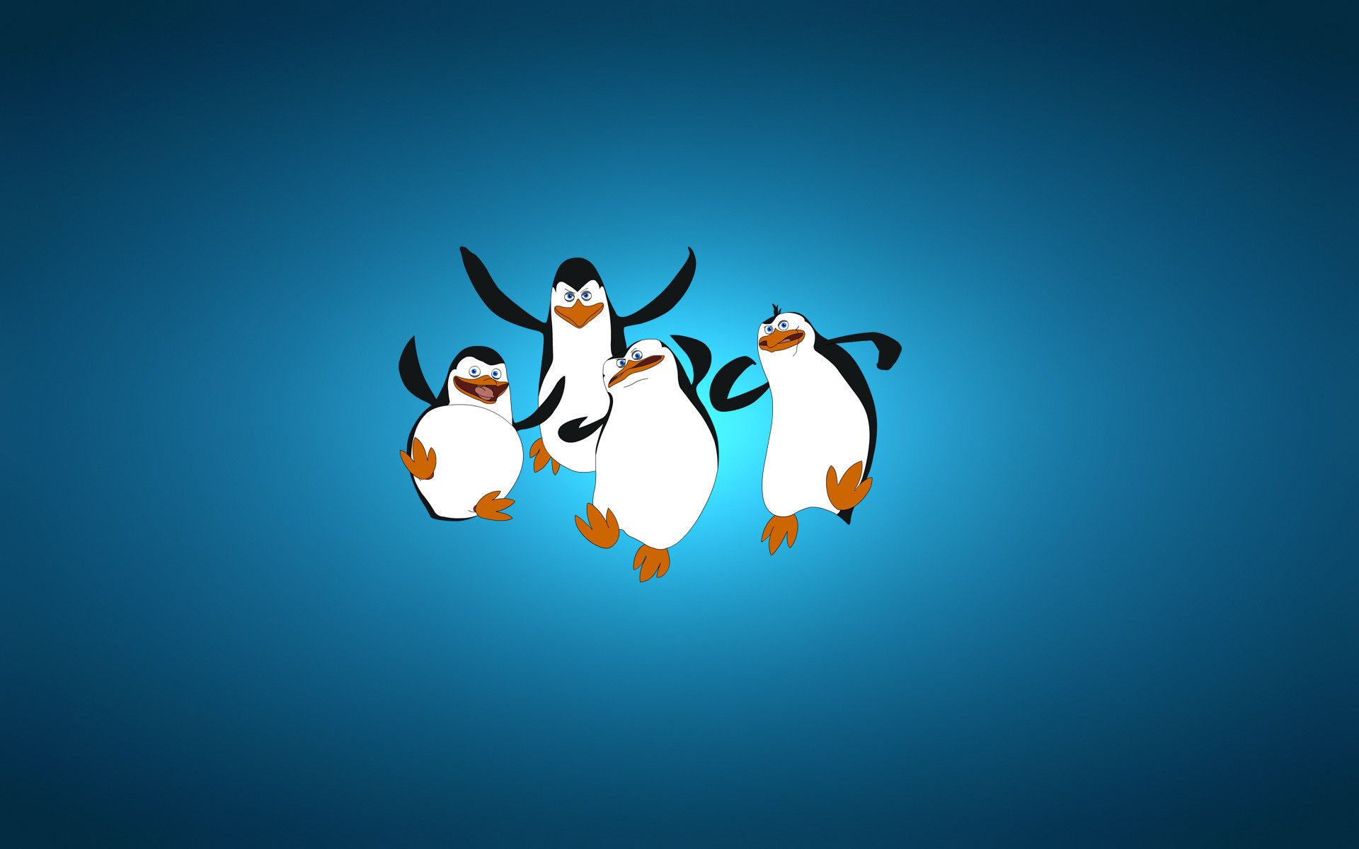 the penguins of madagascar four blue background