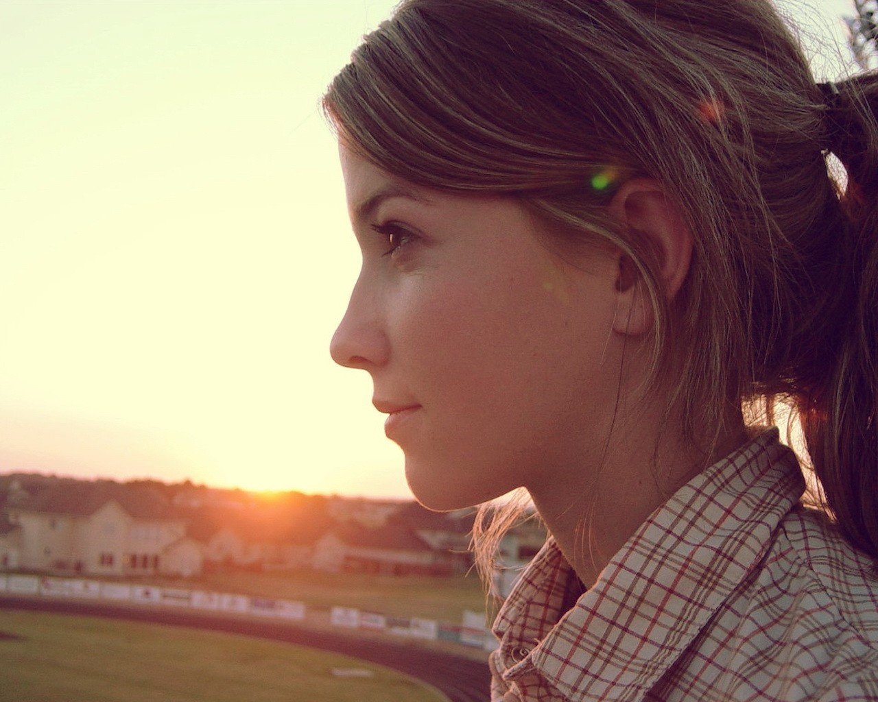 profil sonnenuntergang blick