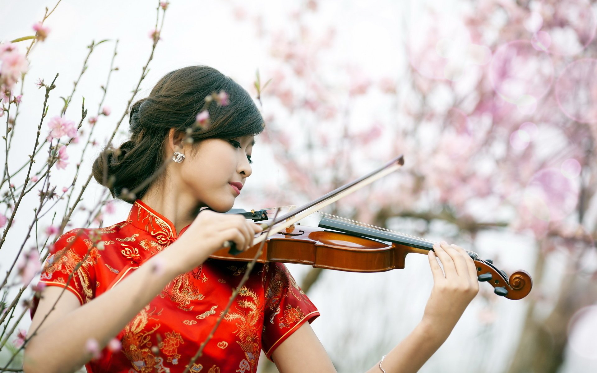 fille musique asiatique violon