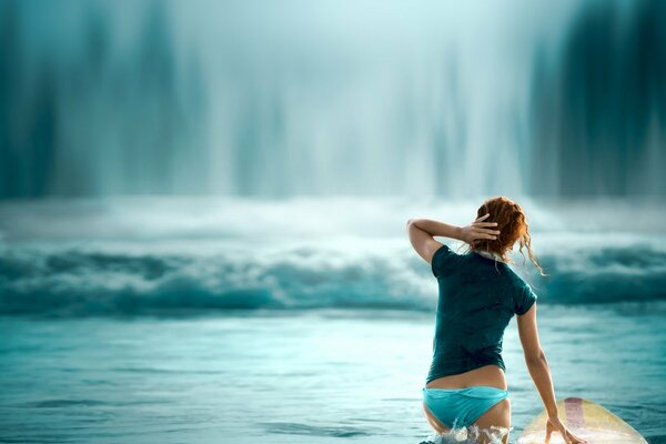 Surfer girl conquers the waves