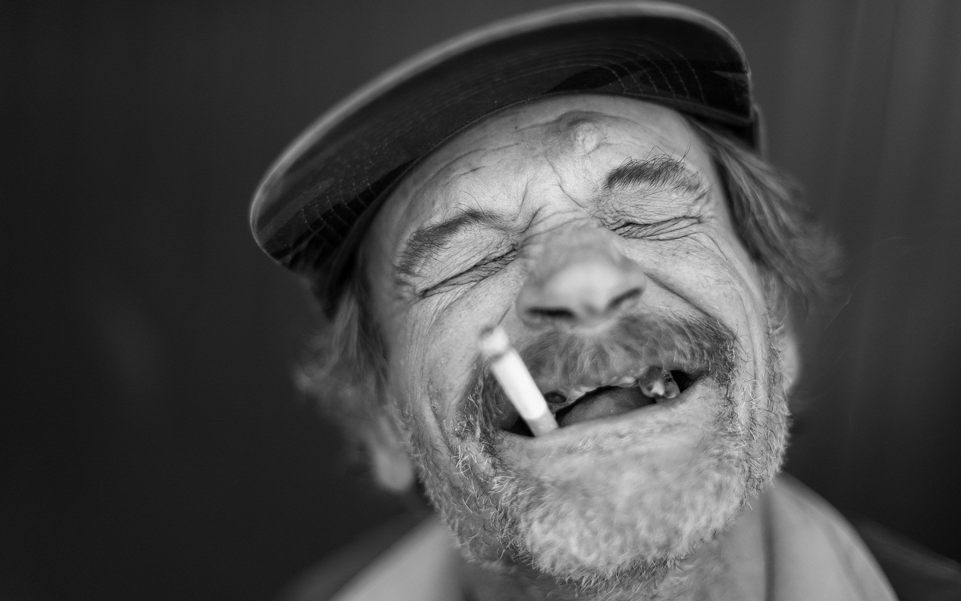 men cigarette portrait