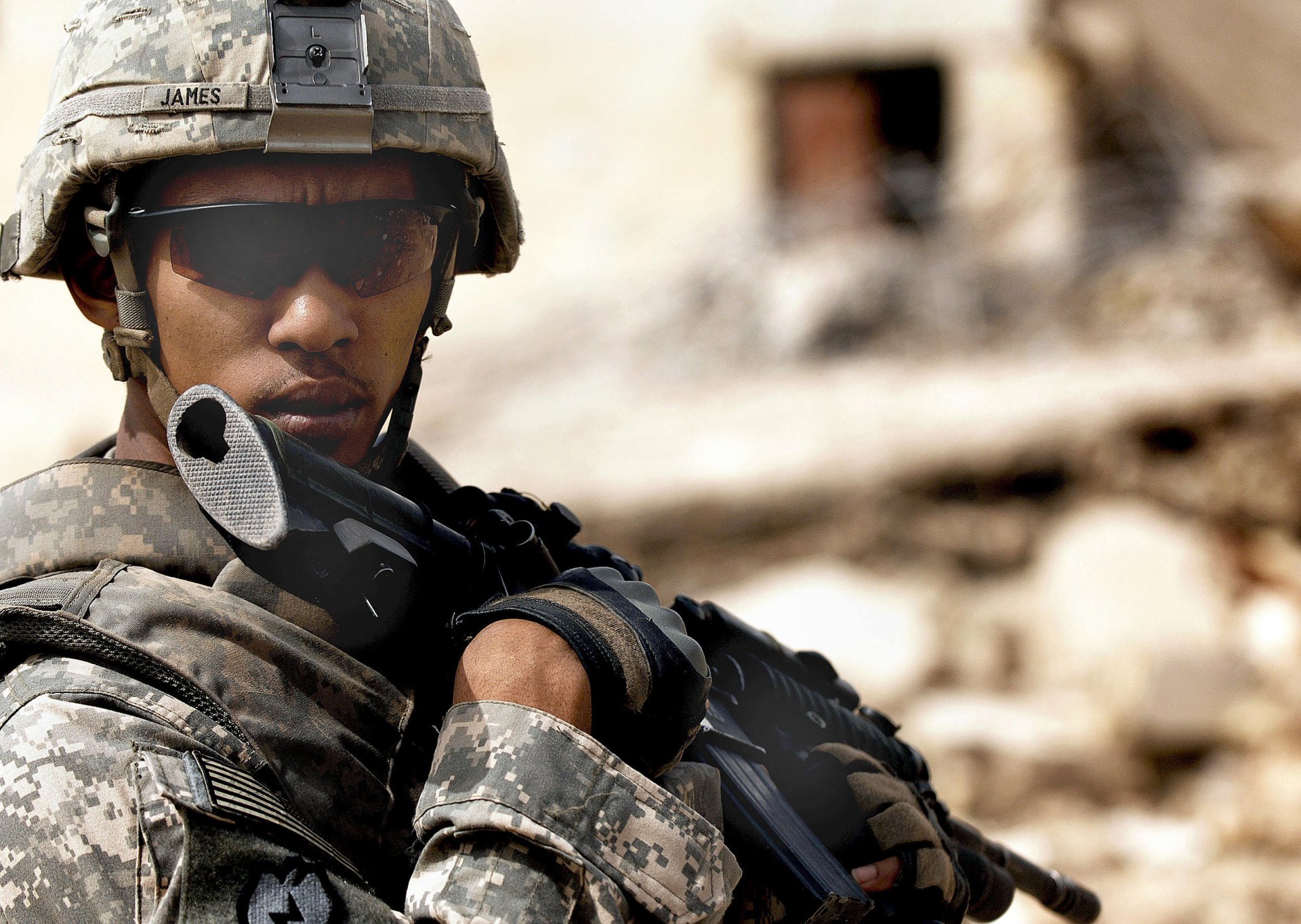 us army stati uniti d america afro soldato a bordo esercito uniforme da combattimento acu m4a1 + trijicon acog