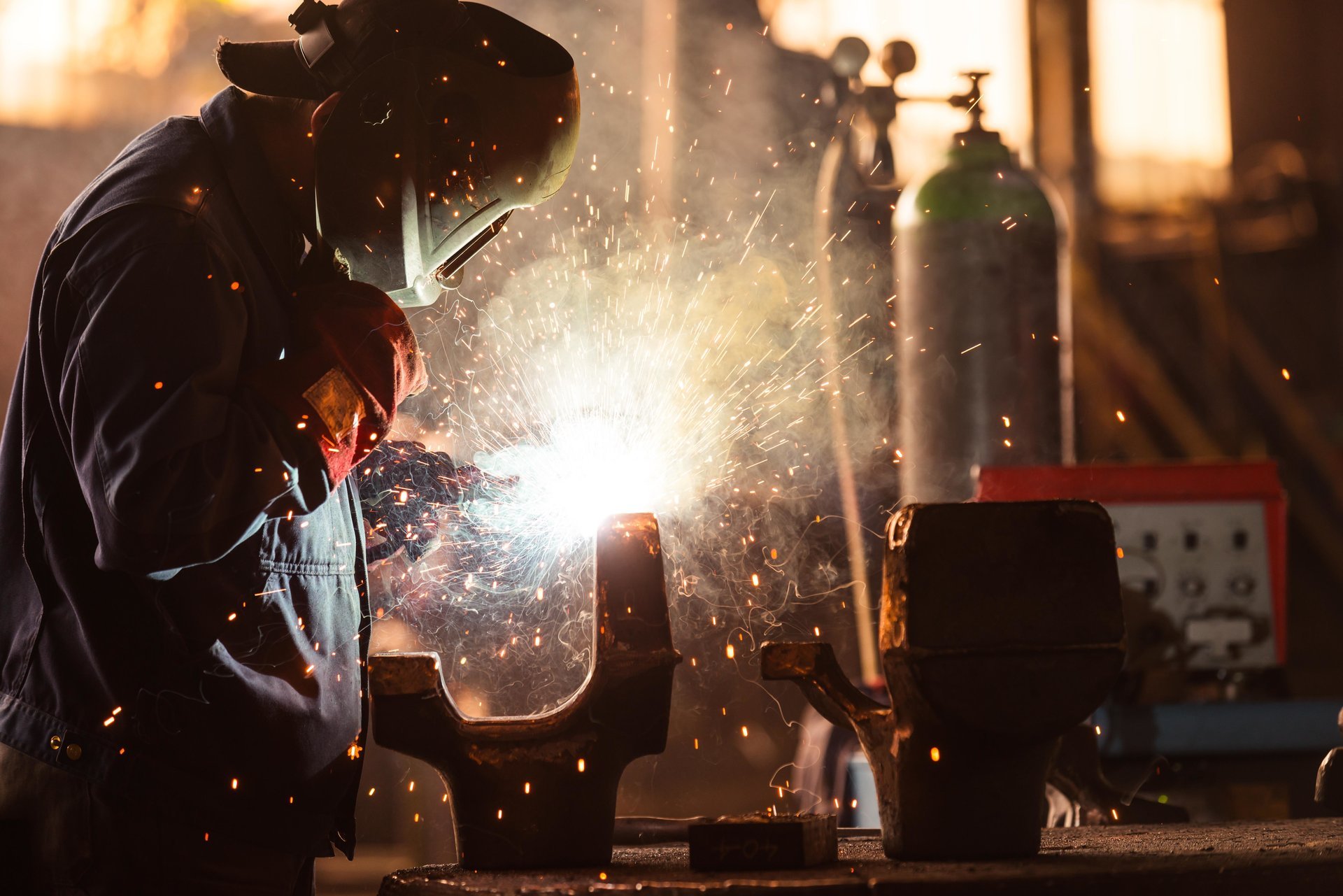 welder protective equipment sparks hot metal