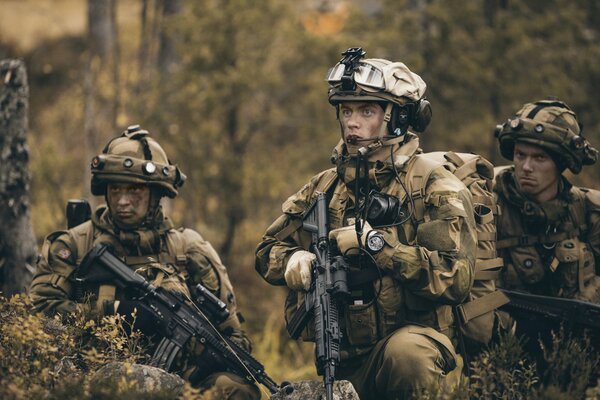 Norwegian Army and armed soldiers